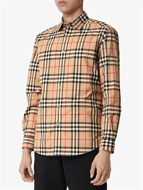 burberry casual check shirt|Burberry Check cotton poplin shirt.